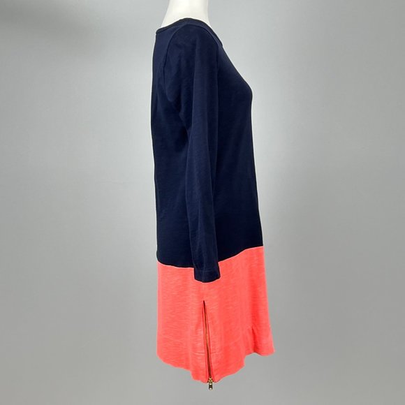J Crew Maritime Colorblock Navy Peach Dress XS - Picture 6 of 13